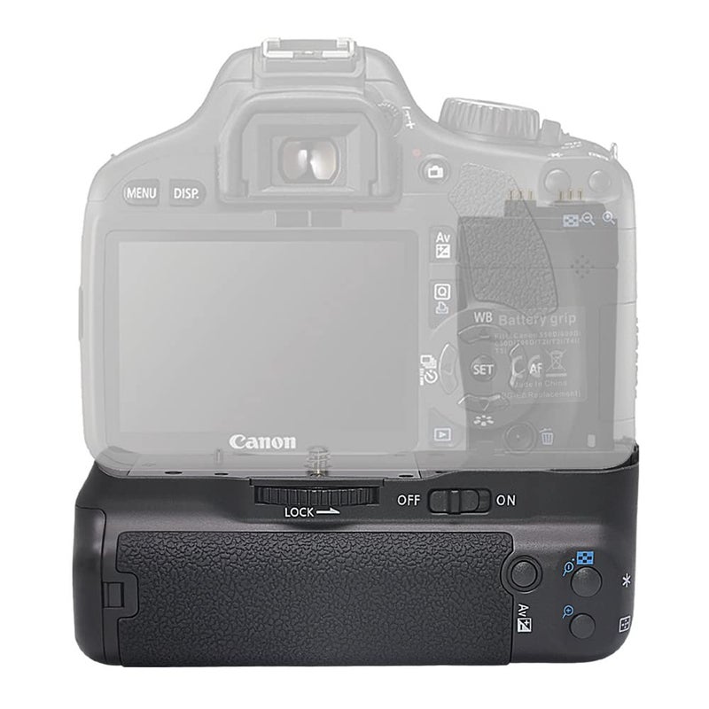 mcoplus BG-550D Vertical Battery Grip as BG-E8 Replacement for Canon EOS 550D 600D 650D 700D Rebel T2i T3i T4i T5i DSLR Camera, Hold LP-E8 or AA Battery - Image 3